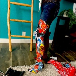 Over the knee boots looks like you have great ink work done on your legs